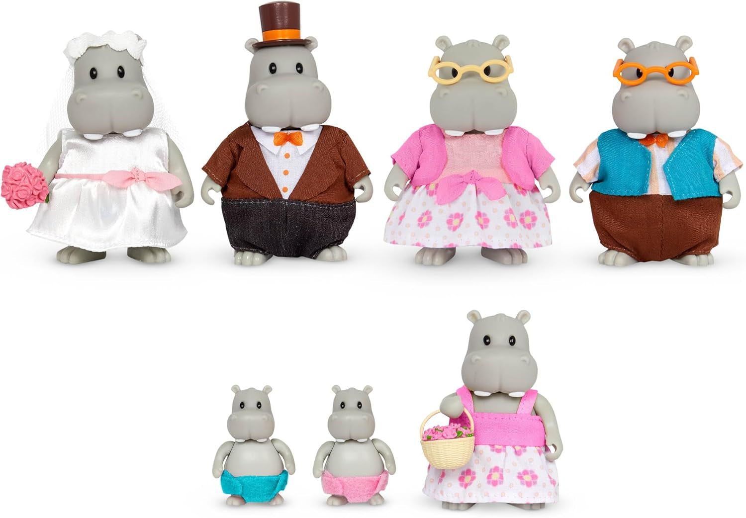 Li’L Woodzeez – Friendz Club Farm Set – Duck, Sheep, Pig, Cow – Set of 4 Collectible Posable Doll Figures – Pretend Play Gift Toy for Kids Age 3+